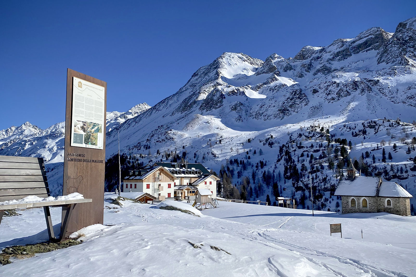 Zufallhütte Martelltal Winter Sauna 